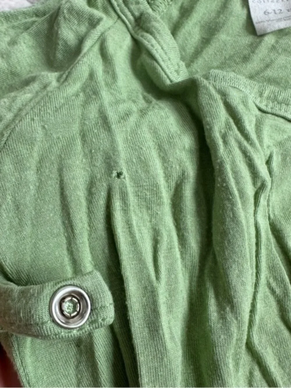 Kate Quinn | Green Solid Long Sleeve Kimono Wrap Bodysuit | Size 6-12 Months
